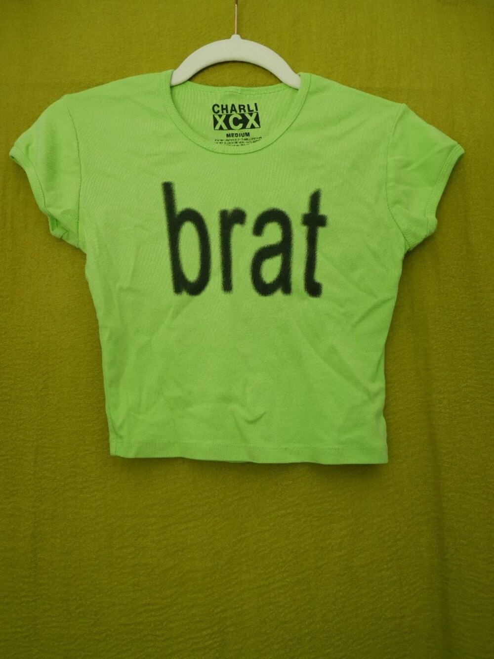 Charli XCX Brat Green Baby Tee, size M